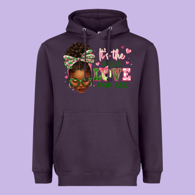 Heavyweight Hoodie sorority colors it's the self love for me afro wom