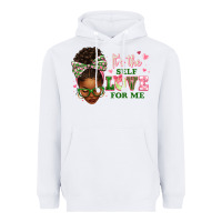 White sorority colors it's the self love for me afro wom Heavyweight Hoodie - texasbilliewilder