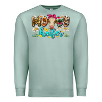 Seafoam moody heifer Premium Sweatshirt - Zillion Design Studio