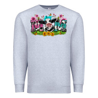 Heather Grey mom with cow Premium Sweatshirt - Zillion Design Studio