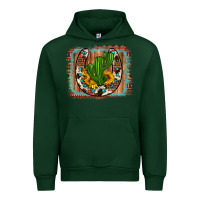 Forest Green cactus sunflower cowhide horseshoe  background Urban Hoodie - Artiststas