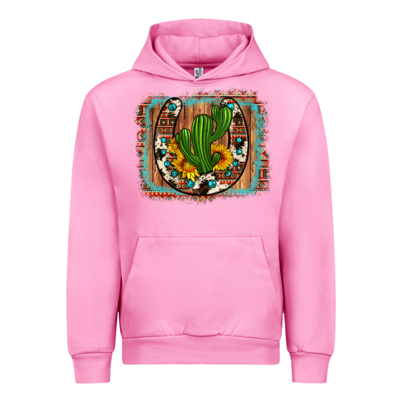 Cactus Sunflower Cowhide Horseshoe  Background Urban Hoodie by Artiststas | Teevron