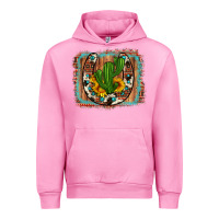 Fuchsia Pink cactus sunflower cowhide horseshoe  background Urban Hoodie - Artiststas