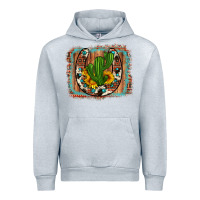 Heather Grey cactus sunflower cowhide horseshoe  background Urban Hoodie - Artiststas