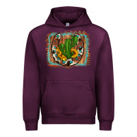 Mauve Wine cactus sunflower cowhide horseshoe  background Urban Hoodie - Artiststas