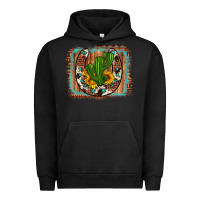 Pigment Black cactus sunflower cowhide horseshoe  background Urban Hoodie - Artiststas