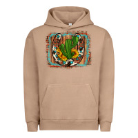 Pigment Burro cactus sunflower cowhide horseshoe  background Urban Hoodie - Artiststas