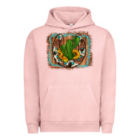 Pigment Salmon cactus sunflower cowhide horseshoe  background Urban Hoodie - Artiststas