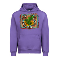 Tulip cactus sunflower cowhide horseshoe  background Urban Hoodie - Artiststas