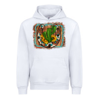 White cactus sunflower cowhide horseshoe  background Urban Hoodie - Artiststas