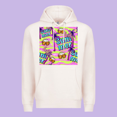 Hello Summer And Beer Seamless Pattern Premium Hoodie Designed By Bundleandbundleshop