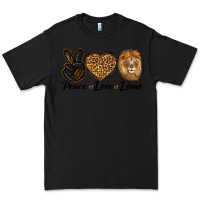 Black Peace Love Lion Head Premium Tee - LillyAllenDesigns