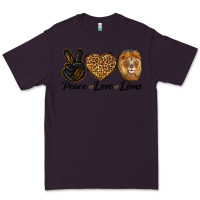 Plum Peace Love Lion Head Premium Tee - LillyAllenDesigns