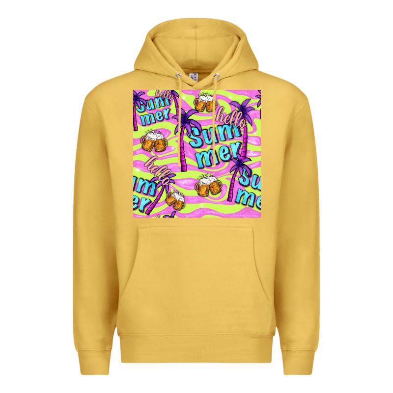 Hello Summer And Beer Seamless Pattern Premium Hoodie by BundleAndBundleShop | Teevron