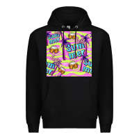 Black hello summer and beer seamless pattern Premium Hoodie - BundleAndBundleShop