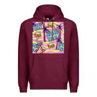 Burgundy hello summer and beer seamless pattern Premium Hoodie - BundleAndBundleShop