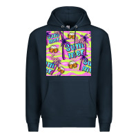 Navy hello summer and beer seamless pattern Premium Hoodie - BundleAndBundleShop