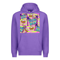 Purple hello summer and beer seamless pattern Premium Hoodie - BundleAndBundleShop