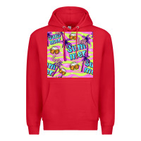 Red hello summer and beer seamless pattern Premium Hoodie - BundleAndBundleShop
