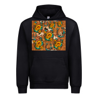 Black sunflower turquoise leopard cowhide horseshoe Urban Hoodie - Artiststas