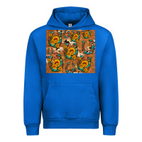 Cobalt sunflower turquoise leopard cowhide horseshoe Urban Hoodie - Artiststas
