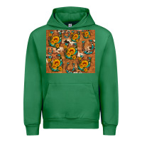 Emerald sunflower turquoise leopard cowhide horseshoe Urban Hoodie - Artiststas