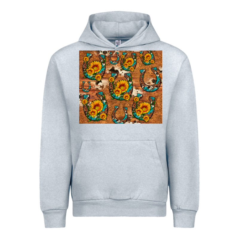 Sunflower Turquoise Leopard Cowhide Horseshoe Urban Hoodie by Artiststas | Teevron