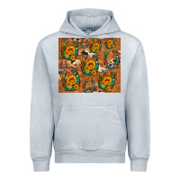 Heather Grey sunflower turquoise leopard cowhide horseshoe Urban Hoodie - Artiststas