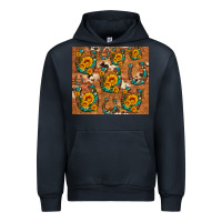 Navy sunflower turquoise leopard cowhide horseshoe Urban Hoodie - Artiststas