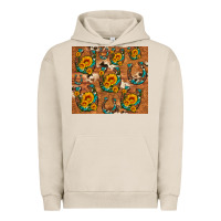 Pigment French Oak sunflower turquoise leopard cowhide horseshoe Urban Hoodie - Artiststas