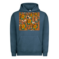 Pigment Midnight Navy sunflower turquoise leopard cowhide horseshoe Urban Hoodie - Artiststas