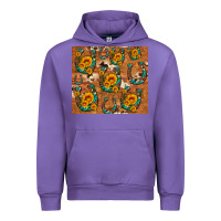 Tulip sunflower turquoise leopard cowhide horseshoe Urban Hoodie - Artiststas