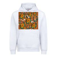White sunflower turquoise leopard cowhide horseshoe Urban Hoodie - Artiststas