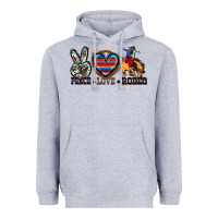 Heather Grey peace love rodeo Heavyweight Hoodie - Zillion Design Studio
