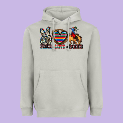 Peace Love Rodeo Heavyweight Hoodie Designed By Zillion Design Studio