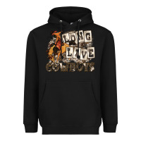 Black long live cowboys Heavyweight Hoodie - Zillion Design Studio