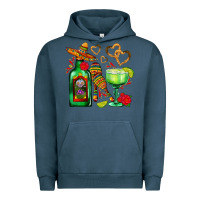 Pigment Midnight Navy mexican tequila margarita and maracas Urban Hoodie - AdoDesignShop