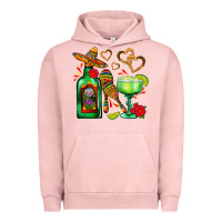 Pigment Salmon mexican tequila margarita and maracas Urban Hoodie - AdoDesignShop