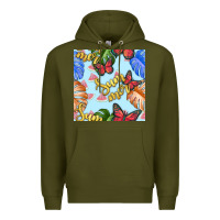 Army Green summer and leaf seamless pattern Premium Hoodie - BundleAndBundleShop