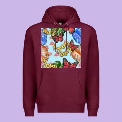 Summer And Leaf Seamless Pattern Premium Hoodie Designed By Bundleandbundleshop