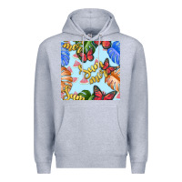 Heather Grey summer and leaf seamless pattern Premium Hoodie - BundleAndBundleShop