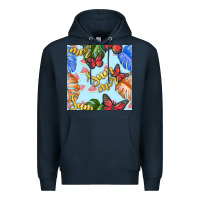 Navy summer and leaf seamless pattern Premium Hoodie - BundleAndBundleShop