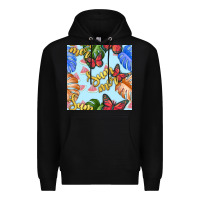 Black summer and leaf seamless pattern Premium Hoodie - BundleAndBundleShop
