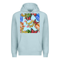 Blue Mist summer and leaf seamless pattern Premium Hoodie - BundleAndBundleShop