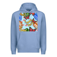 Colony Blue summer and leaf seamless pattern Premium Hoodie - BundleAndBundleShop