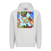 Dove Grey summer and leaf seamless pattern Premium Hoodie - BundleAndBundleShop