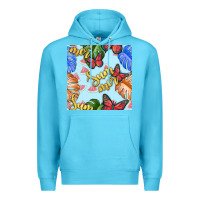 Ocean Blue summer and leaf seamless pattern Premium Hoodie - BundleAndBundleShop