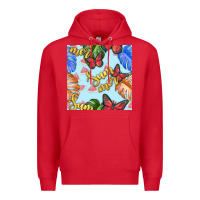Red summer and leaf seamless pattern Premium Hoodie - BundleAndBundleShop