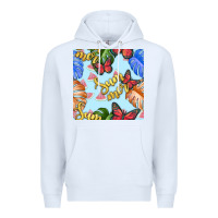 White summer and leaf seamless pattern Premium Hoodie - BundleAndBundleShop