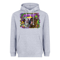 Heather Grey Mardi Gras Heifers Heavyweight Hoodie - RanaPortraitStore